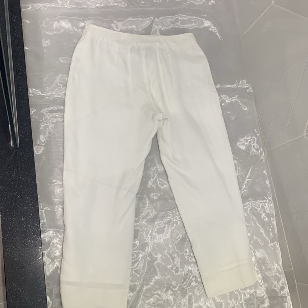 Gorgeous VTG Bianca Nygard ๐ฏ% Linen High Waist Embroidered Capris - Picture 8 of 16